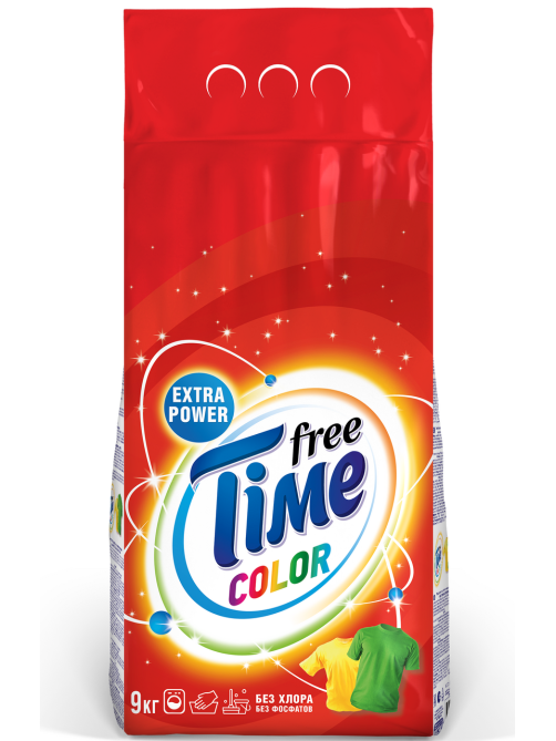 Стиральный порошок Free Time Color автомат, 9кг