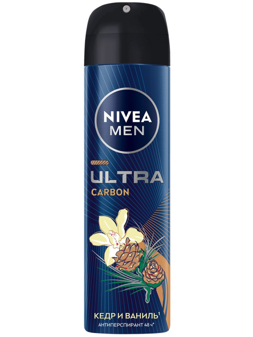 Антиперспирант-спрей Nivea Men Ultra Carbon антибактериальный эффект, 150мл