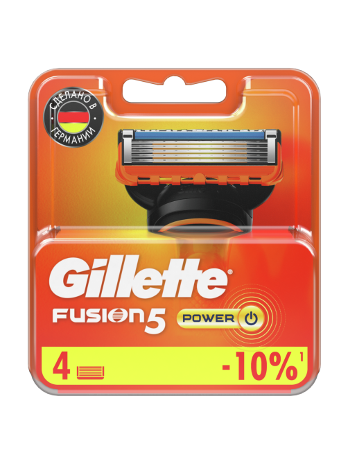 Кассета для бритвенного станка Gillette Fusion Power, 4шт