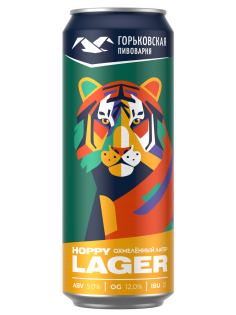 Пиво Горьковская пивоварня Hoppy Lager, 0.45л