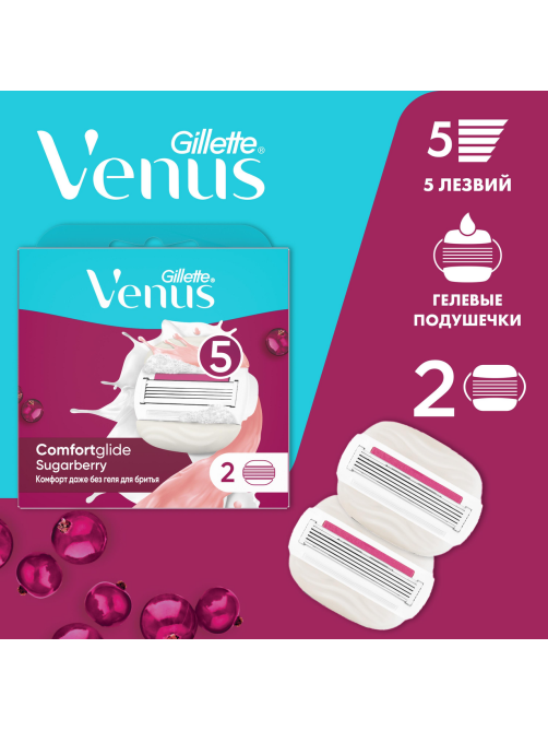 Кассеты сменные Gillette Venus Comfort Glide Sugarberry, 2шт