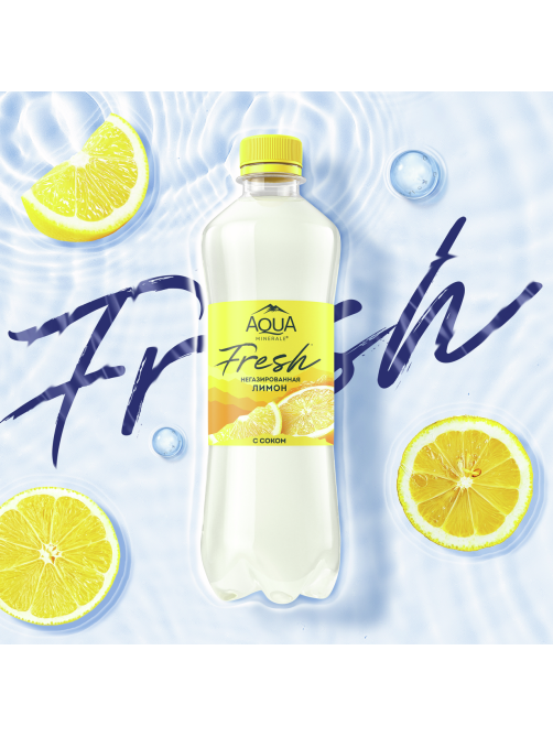 Вода Aqua Minerale Fresh с соком лимона негазированная, 500мл x 12 шт