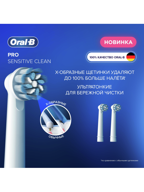 Насадки Oral-B Sensitive Clean для электрической зубной щетки EB60, 2шт