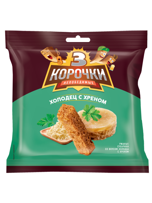 Сухарики 3 корочки холодец с хреном, 100г