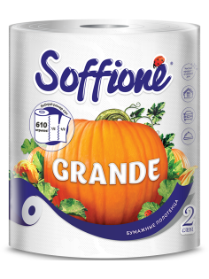 Бумажные полотенца Soffione Grande 2 слоя 1 рулон, 305л