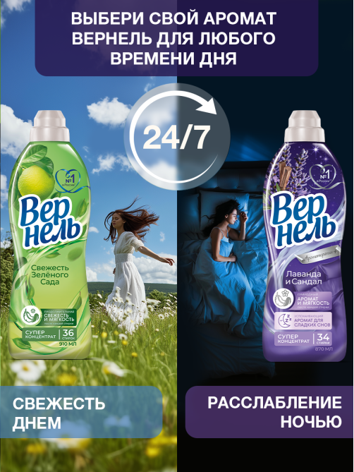 Кондиционер для белья Вернель Арома лаванда и сандал, 1.74л