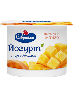 Йогурт Савушкин продукт Персик-манго 2%, 120г
