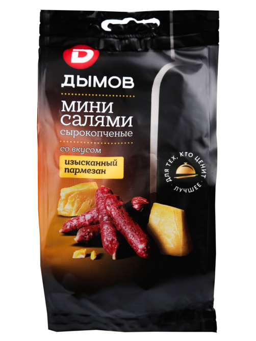 Мини-салями Дымов Изысканный пармезан сырокопченые, 50г