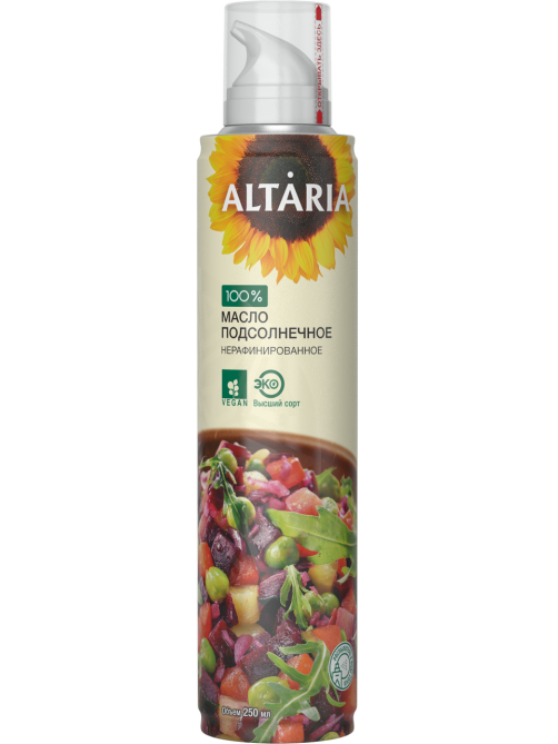 Масло подсолнечное Altaria нерафинированное, 250мл