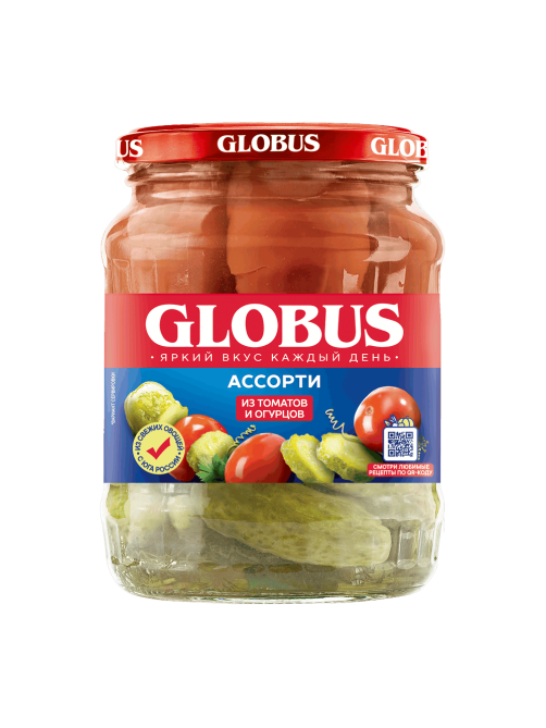 Ассорти Globus томаты и огурцы, 720мл