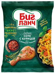 Лапша быстрого приготовления Биг ланч соте с курицей, 75г