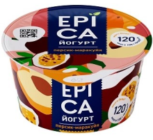 Йогурт Epica натуральный персик маракуйя 4.8%, 130г