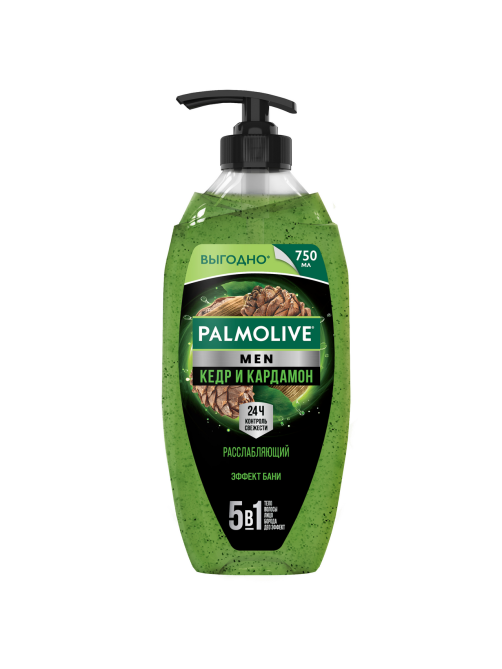 Гель для душа Palmolive Men кедр и кардамон 5в1, 750мл