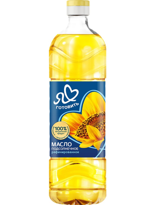 Масло подсолнечное Я люблю готовить рафинированное дезодорированное, 1л
