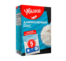 Крупа рис Увелка длиннозерный в пакетах для варки 5шт, 400г