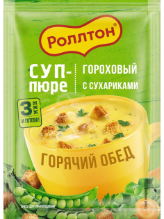 Суп-пюре Роллтон гороховый с сухариками, 21г