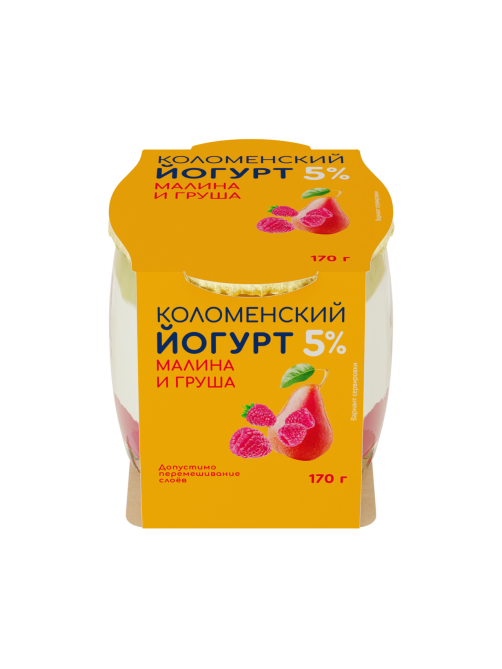 Йогурт Коломенское Малина-груша 5%, 170г