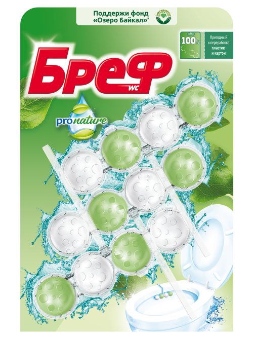 Блок туалетный Бреф Pro nature (50г x 3шт), 150г