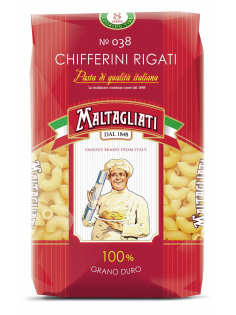 Макароны рожки Maltagliati Chifferini Rigati №038, 450г