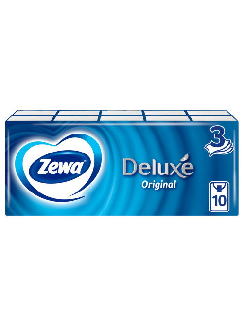 Платочки бумажные носовые Zewa Deluxe, 10 x 10 шт
