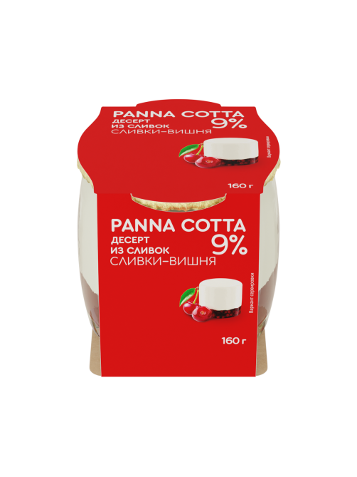 Молочный продукт Коломенское Десерт из сливок Panna Сotta Сливки-вишня 9%, 160г