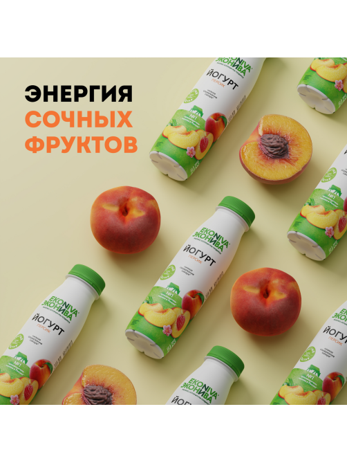 Йогурт питьевой Эконива с персиком 2.5%, 300г