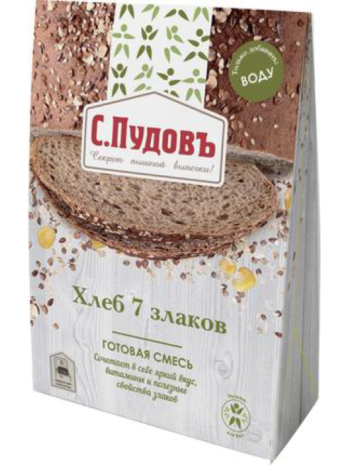 Смесь хлебная С.Пудовъ 7 злаков готовая, 500г