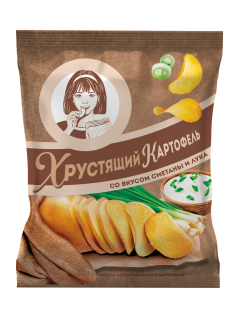 Чипсы Хрустящий картофель Сметана и лук, 40г