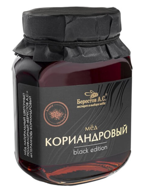 Мед Берестов А.С. натуральный Кориандровый Black edition, 500г
