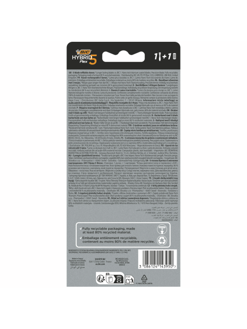 Бритва мужская BIC Flex 5 Hybrid 1 ручка и 1 сменная кассета