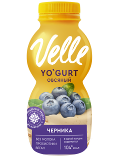 Питьевой растительный йогурт Velle Овсяный черника, 230г