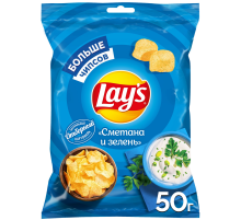 Чипсы Lay's сметана и зелень, 50г