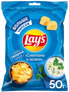 Чипсы Lay's сметана и зелень, 50г