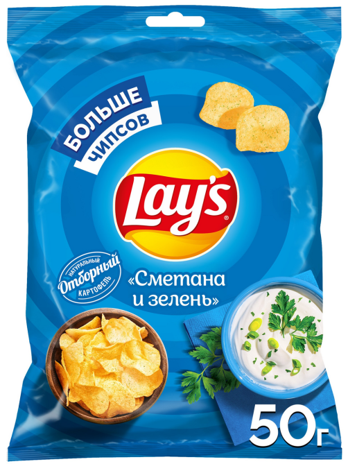 Чипсы Lay's сметана и зелень, 50г