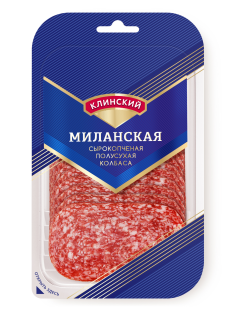Колбаса Клинский Миланская сырокопченая полусухая нарезка, 210г