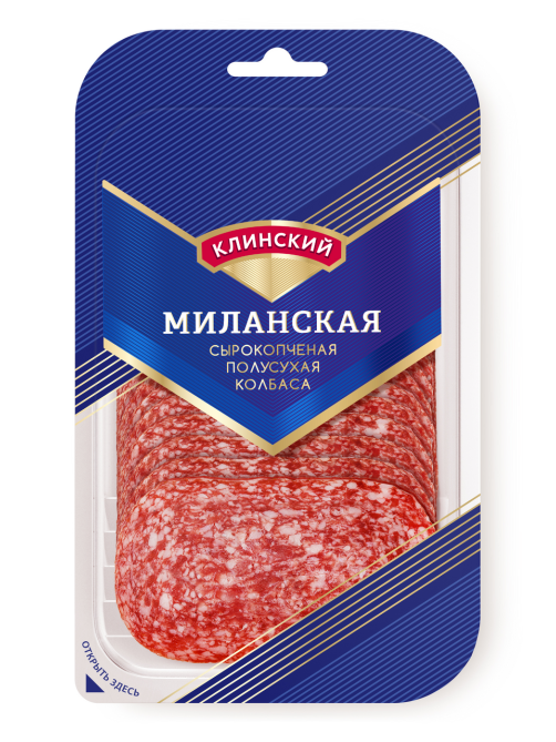 Колбаса Клинский Миланская сырокопченая полусухая нарезка, 210г