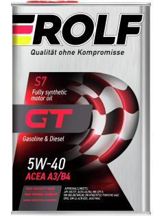 Масло моторное Rolf GT 5W-40 Api SN/CF синтетическое, 4л