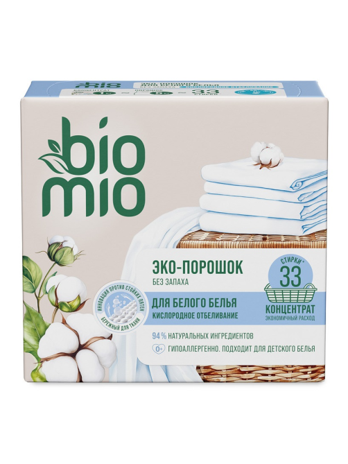 Стиральный порошок BioMio для белого белья концентрат, 1кг