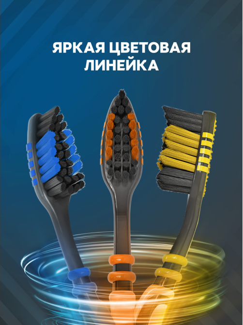 Зубная щетка Colgate Зиг Заг многофункциональная с древесным углем средней жесткости