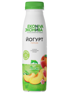 Йогурт питьевой Эконива с персиком 2.5%, 300г