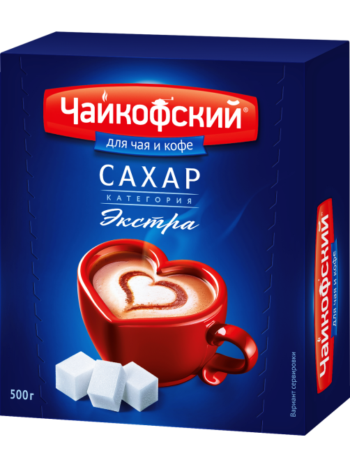 Сахар Чайкофский белый кусковой экстра, 500г