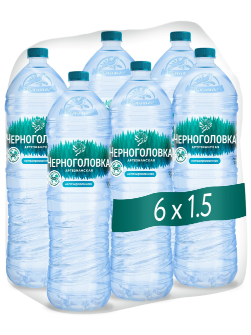 Вода Черноголовка питьевая негазированная, 1.5л x 6 шт