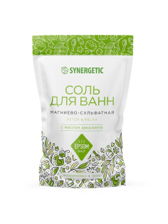 Соль Synergetic для ванн магниево-сульфатная эвкалипт, 1кг