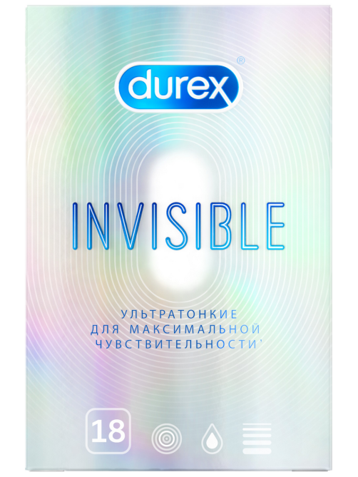 Презервативы Durex Invisible ультратонкие, 18шт