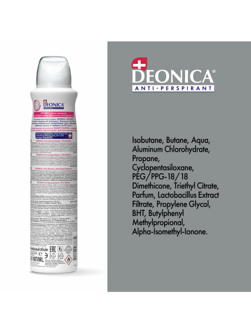 Дезодорант-антиперспирант-спрей Deonica Pre-Biotic Эффект, 200мл