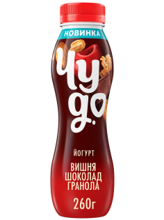 Йогурт питьевой Чудо Вишня-шоколад-гранола 2.2%, 260г