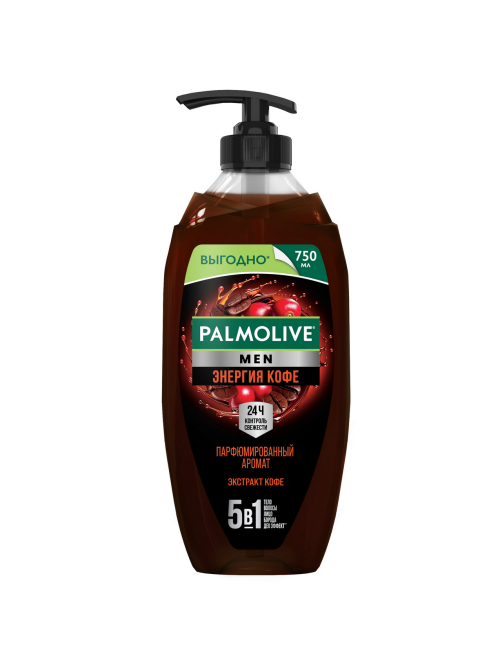 Гель для душа Palmolive Men Энергия кофе 5в1, 750мл