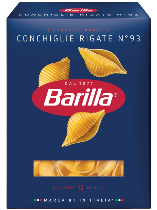 Макаронные изделия Barilla Конкилье Ригате №93 из твердых сортов пшеницы, 450г