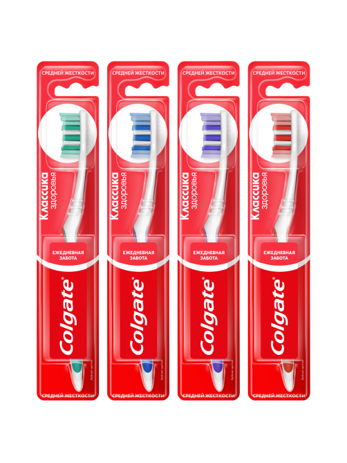 Зубная щетка Colgate Классика Здоровья средней жесткости, фиолетовая
