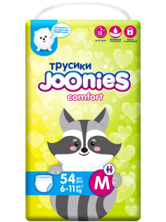 Подгузники-трусики Joonies Comfort размер M 6-11кг, 54шт